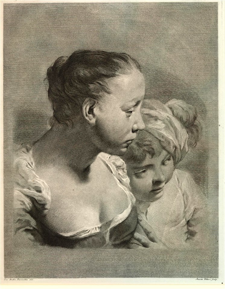 Marco Pitteri - A group of a young woman and a boy wearing a turban seen head and shoulders, 1872,0113.12