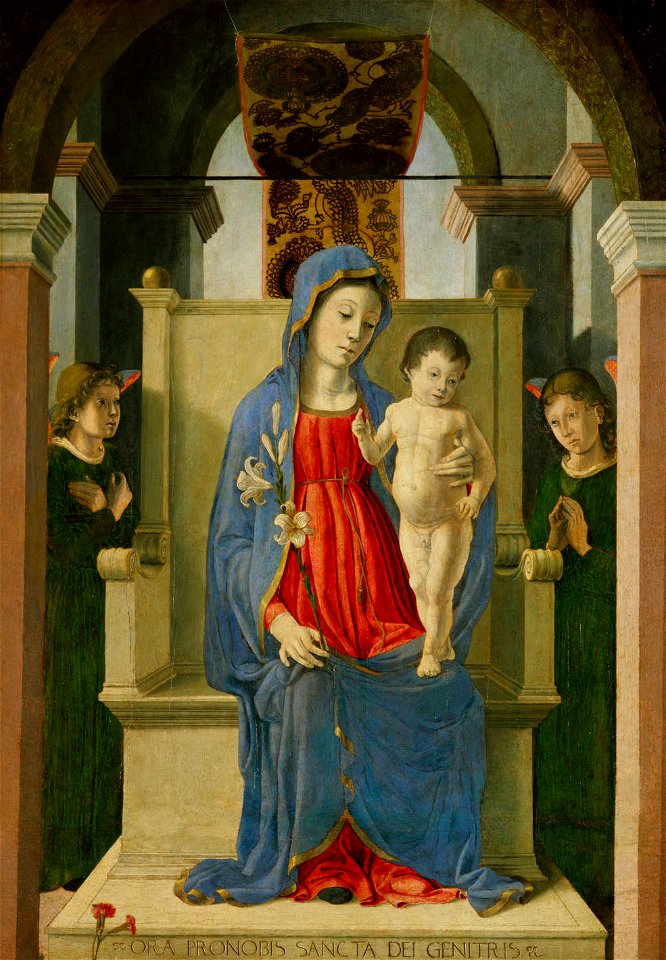Marco Ruggiero Zoppo, gen. Zoppo (^), , Kunsthistorisches Museum Wien, Gemäldegalerie - Madonna mit der Lilie - GG 2442 - Kunsthistorisches Museum