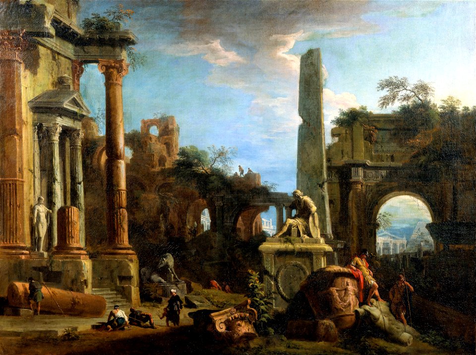 Marco Ricci (Belluno 1676-Venice 1730) - Caprice View with Roman Ruins - RCIN 404141 - Royal Collection
