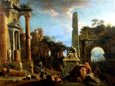 Marco Ricci (Belluno 1676-Venice 1730) - Caprice View with Roman Ruins - RCIN 404141 - Royal Collection