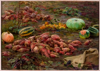 Maria Klass-Kazanowska - Still life – bumpkins and pumpkins in the field - MP 863 MNW - National Museum in Warsaw