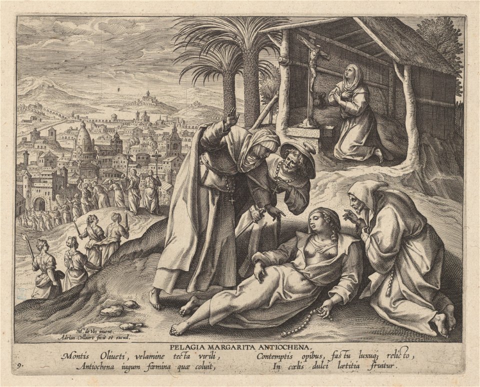 Margaret of Antioch print by Maerten de Vos, S.I 809, Prints Department, Royal Library of Belgium