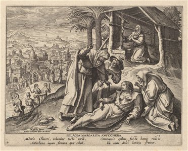 Margaret of Antioch print by Maerten de Vos, S.I 809, Prints Department, Royal Library of Belgium