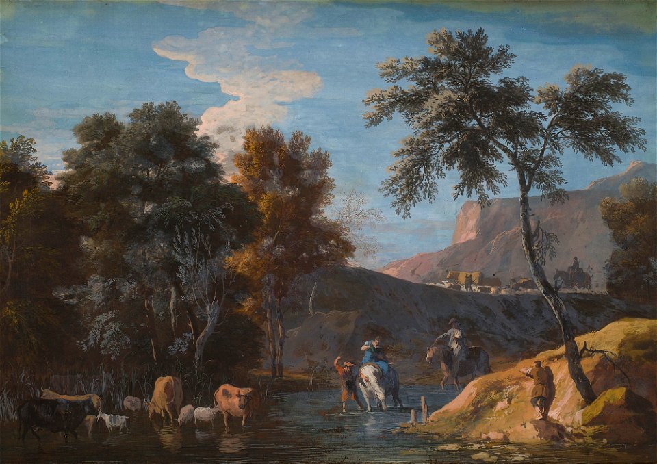 Marco Ricci (Belluno 1676-Venice 1730) - A Rocky Landscape with Herds Watering - RCIN 404309 - Royal Collection