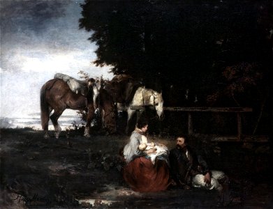 Hans von Marées - Rast am Waldesrand (1863)