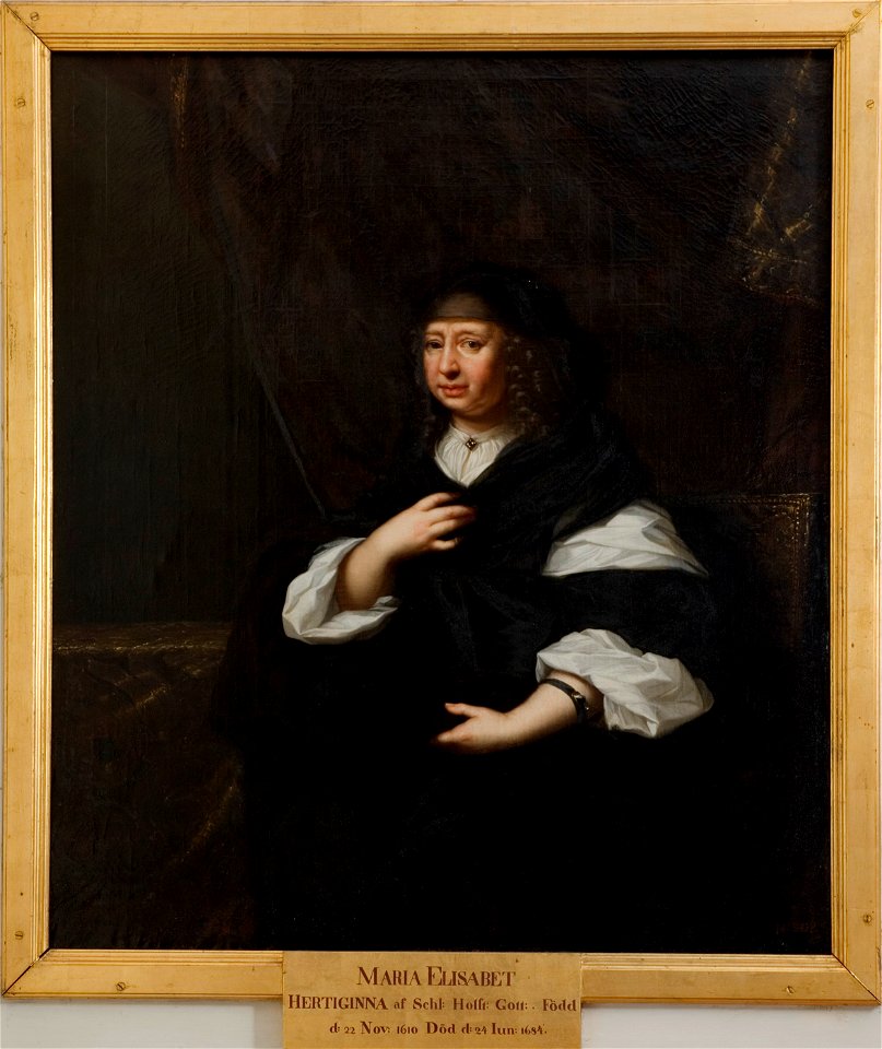Maria Elisabet, 1610-1684, prinsessa av Sachsen, hertiginna av Holstein-Gottorp - Nationalmuseum - 15934