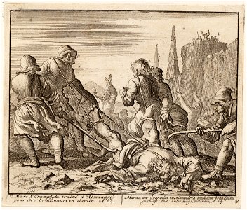 Marcus wordt naar de brandstapel gesleept, objectnr A 41843