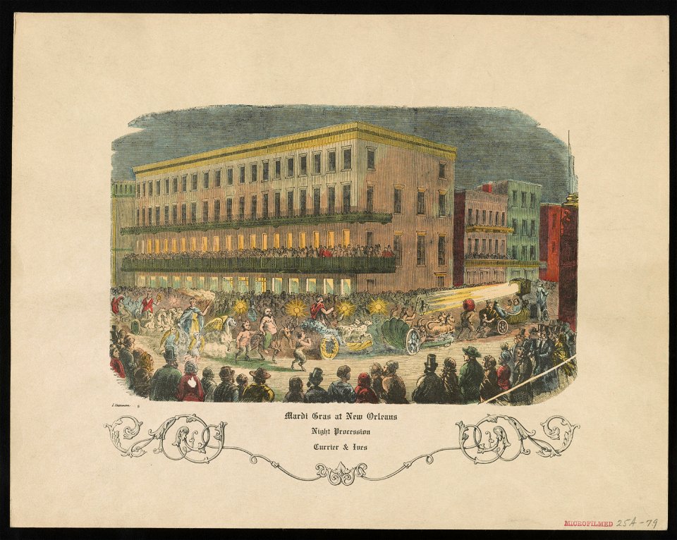 Mardi Gras at New Orleans. Night procession - I. Sherman. LCCN2017648278