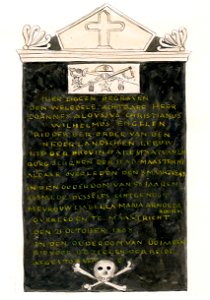 Margraten, St-Margaritakerk, grafzerk (Ph v Gulpen, ca 1845)
