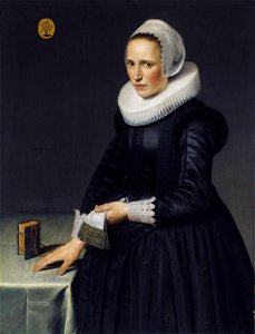 Maria Jorisdr Pijnaecker (1599-1678), by Willem Willemsz van der Vliet (circa 1584-1642). Free illustration for personal and commercial use.