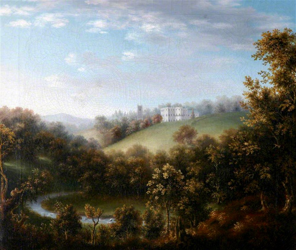 Maria Pixell (d.1811) - A View of Arlington Court and St James's Church Tower from the Park, Devon - 988008 - National Trust