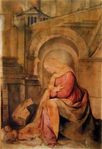 Maria adora il Bambino Gesù (Moretto, San Nazaro)