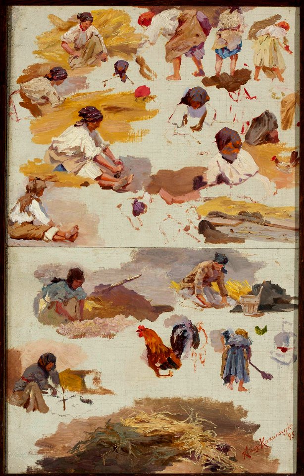 Maria Klass-Kazanowska - Studies of peasant women for the painting “Building a cottage” - MP 861 MNW - National Museum in Warsaw