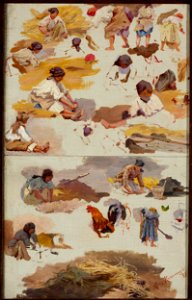 Maria Klass-Kazanowska - Studies of peasant women for the painting “Building a cottage” - MP 861 MNW - National Museum in Warsaw