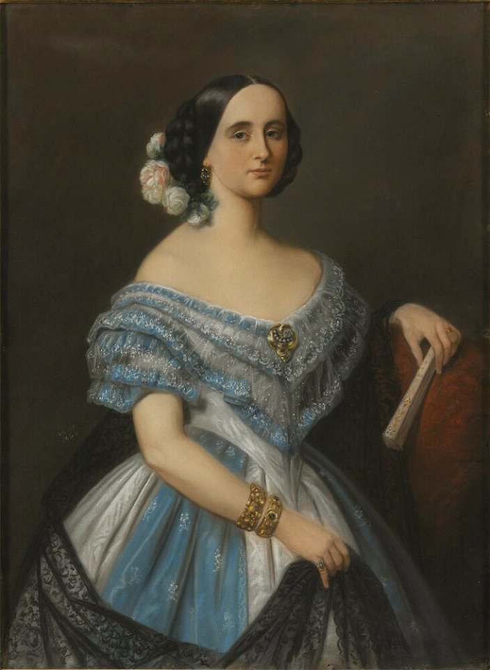Maria Röhl - Julie (Julia Mathilda) Berwald, g. Åkerhielm af Margrethelund (1822-1877), operasångerska, gift med - NMGrh 4358 - Nationalmuseum