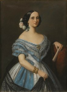 Maria Röhl - Julie (Julia Mathilda) Berwald, g. Åkerhielm af Margrethelund (1822-1877), operasångerska, gift med - NMGrh 4358 - Nationalmuseum