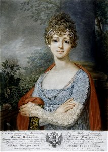 Maria Pavlovna of Russia by I.A.Selivanov after Borovikovskiy (1800s)