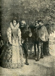 Maria Stuarda ed Elisabetta d’Inghilterra, - quadro di Ernesto Fontana b. Free illustration for personal and commercial use.
