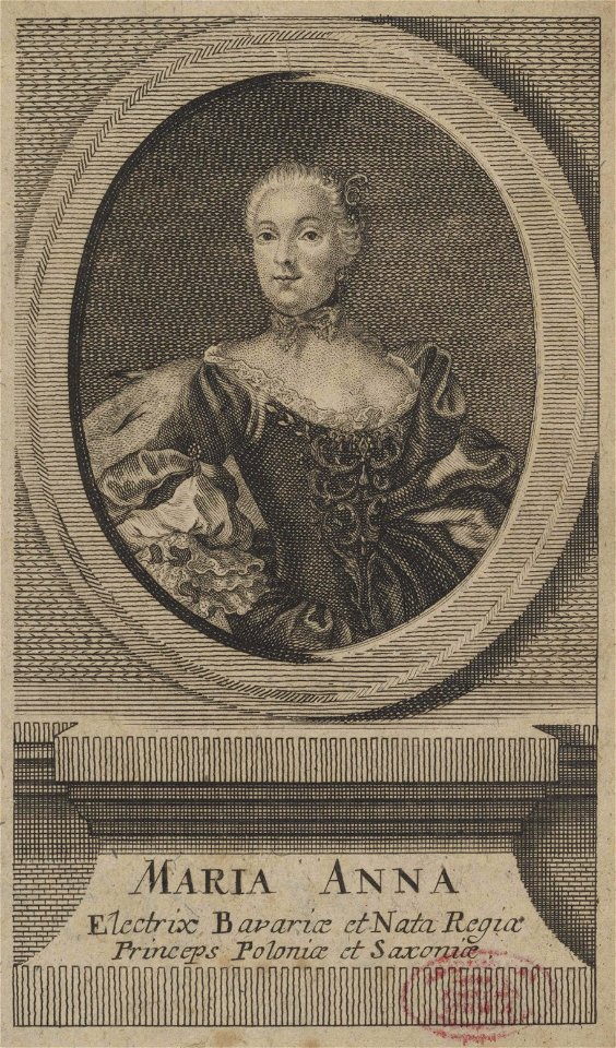 Maria Anna, Princess of Poland, Electress of Bavaria, engraving
