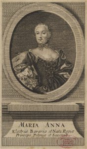 Maria Anna, Princess of Poland, Electress of Bavaria, engraving. Free illustration for personal and commercial use.