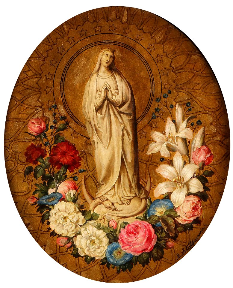 Maria Schöffmann Madonna im Blumenkranz