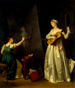 Marguerite Gérard - Artist Painting a Portrait of a Musician - WGA8606