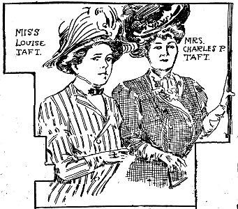 Marguerite Martyn drawing of Mrs. Charles Phelps Taft and daughter Louise in 1908
