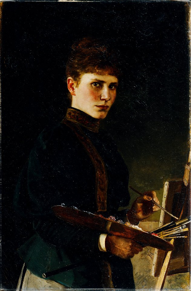 Maria Wunsch - Selbstbildnis an der Staffelei - 6207 - Österreichische Galerie Belvedere