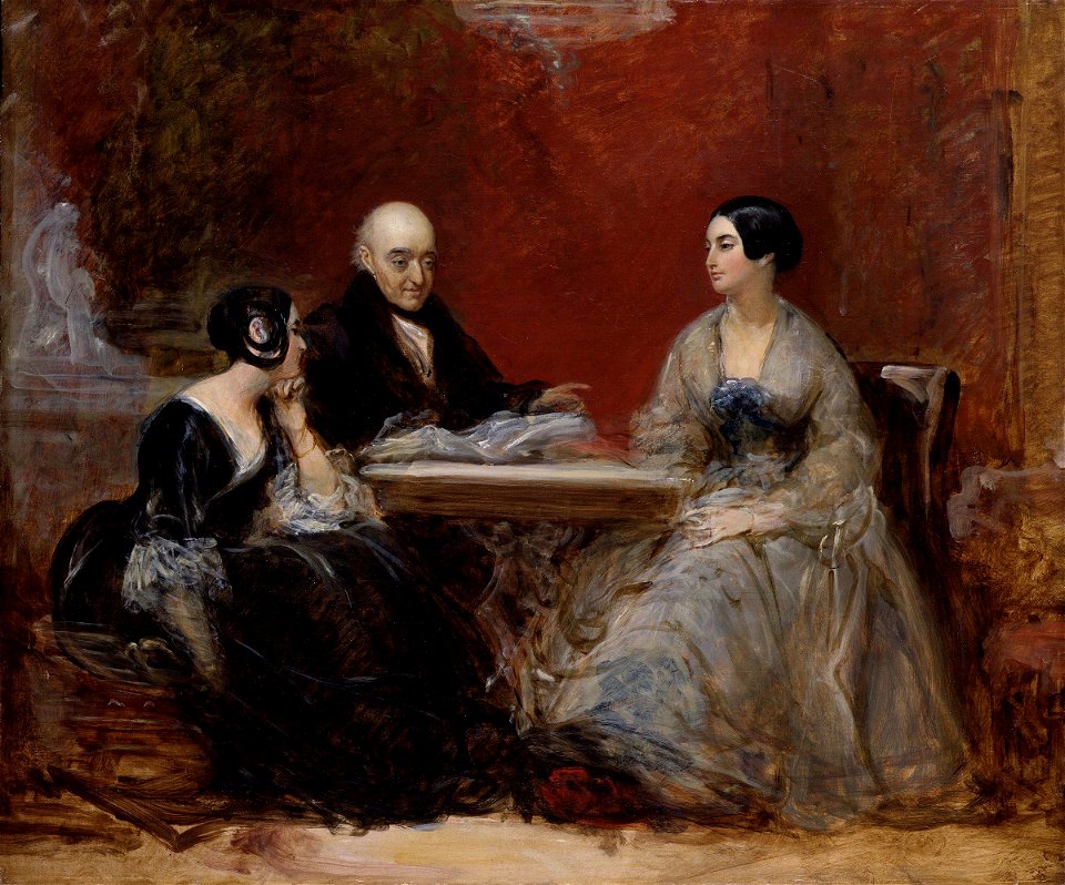 Maria-Louisa Phipps (née Campbell), Samuel Rogers, Caroline, Lady Stirling-Maxwell by Frank Stone