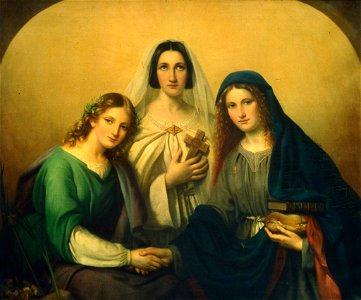 Marie Adelaide Kindt - Faith, Hope and Charity - 1980.89 - Museum of Fine Arts. Free illustration for personal and commercial use.