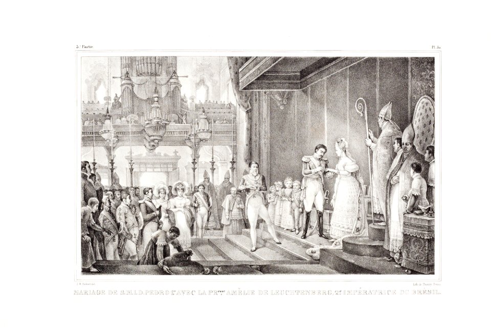 Mariage de S. M. I. D. Pedro 1er, avec la PResse. Amélie de Leuchtenberg, 2e. Impératrice du Brésil, da Coleção Brasiliana Iconográfica