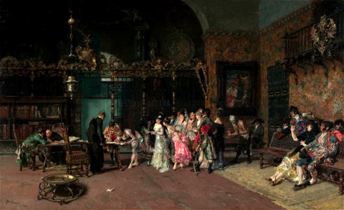 MARIANO FORTUNY - La Vicaría (Museo Nacional de Arte de Cataluña, 1870. Óleo sobre tabla, 60 x 93.5 cm)
