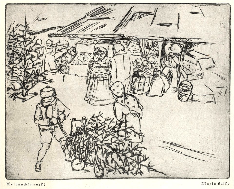 Maria Luiko - Weihnachtsmarkt, 1929