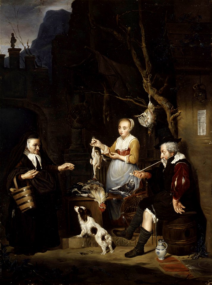 Maria Martinau - Bird Vendor after Gabriel Metsu - A II 1079 - Finnish National Gallery