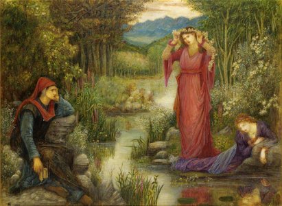 Marie Spartali Stillman - Dante's Vision of Leah and Rachel