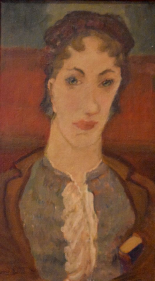 Marie Bermond - Portrait de femme au mur rouge 02