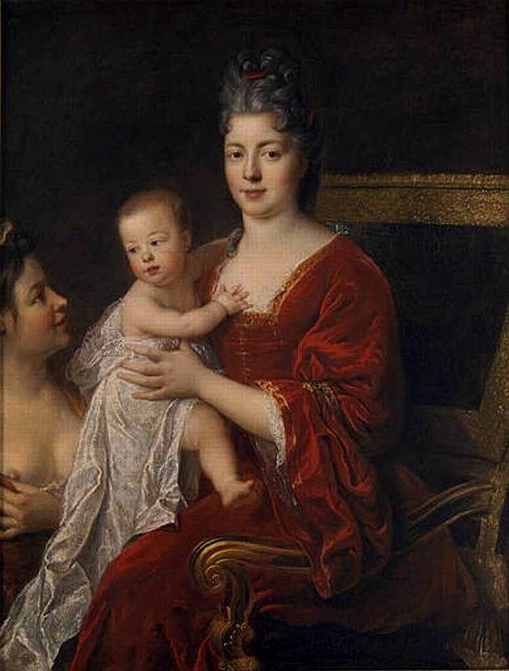 Marie Adelaide de Savoie, dauphine of France, with her son, the future Louis XV