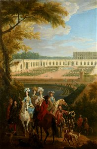 Marie-Adélaïde duchesse de Bourgogne partant à la chasse au faucon