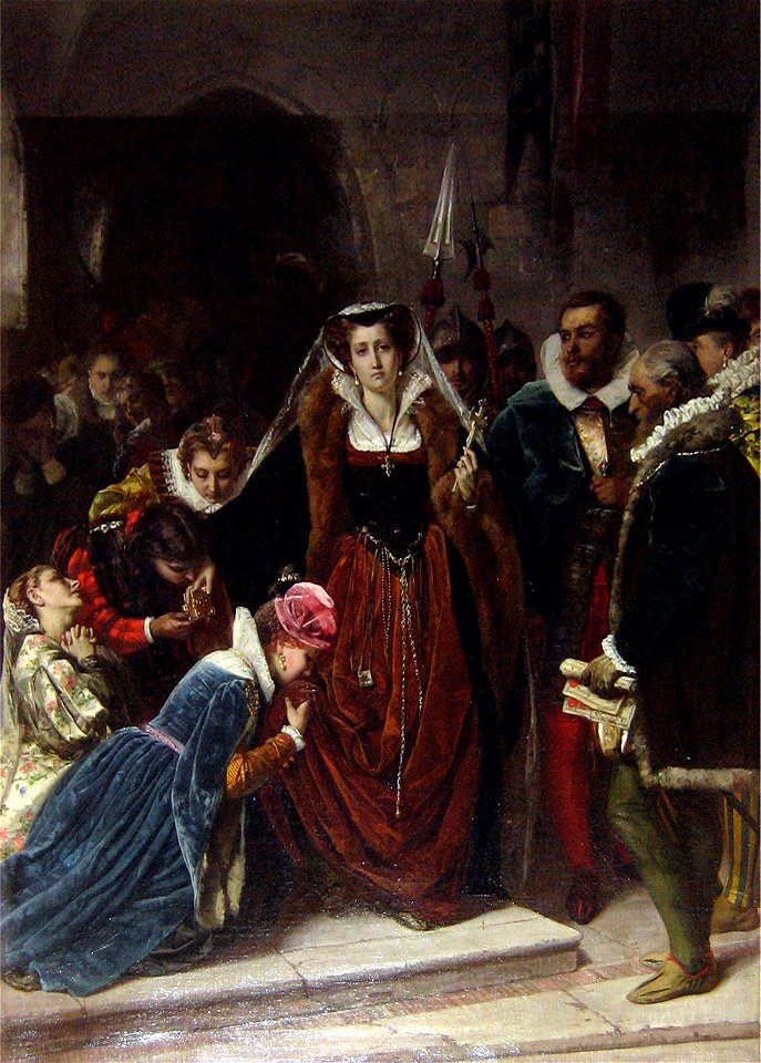Maria Stuarda si avvia al patibolo