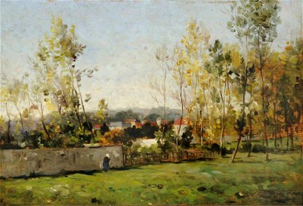 Marie Cazin (1844-1924) (attributed to) - Outskirts of Abbeville, France - VIS.514 - Sheffield Galleries and Museums Trust