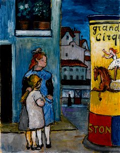 Marianne von Werefkin - Zwei Kinder vor Litfaßsäule “Grand Cirque”