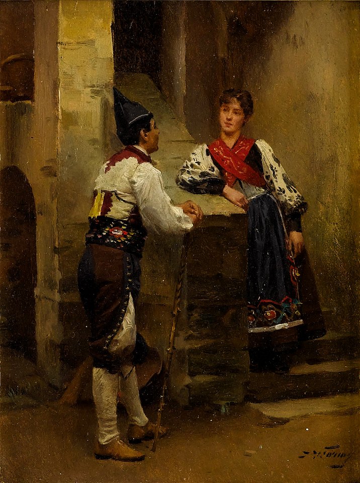 Mariano Fortuny - Conversación en un patio