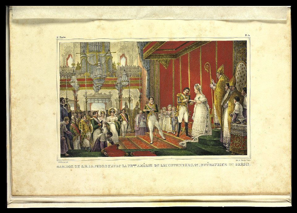 Mariage de S. M. I. D. Pedro 1er. avec la Presse. Amélie de Leuchtenberg, 2e. Impératrice du Brésil (1), da Coleção Brasiliana Iconográfica