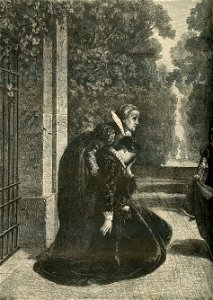 Maria Stuarda ed Elisabetta d’Inghilterra, - quadro di Ernesto Fontana a. Free illustration for personal and commercial use.