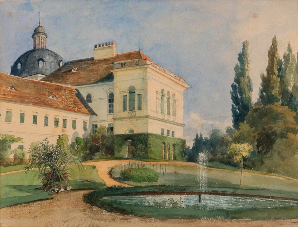 Marie Egner Schlosspark mit Springbrunnen