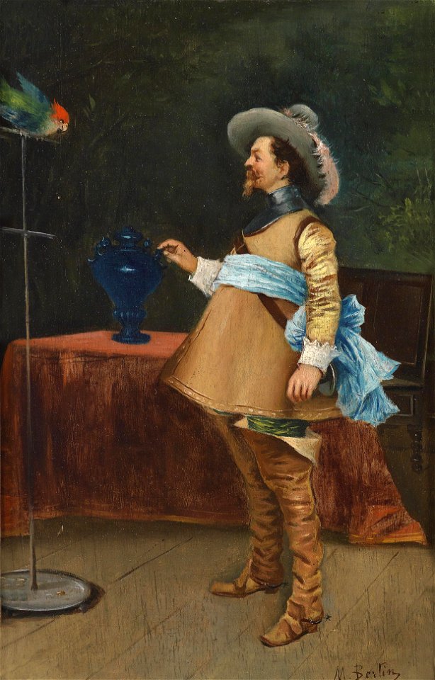 Marie Bertin Gespräch mit dem Papagei