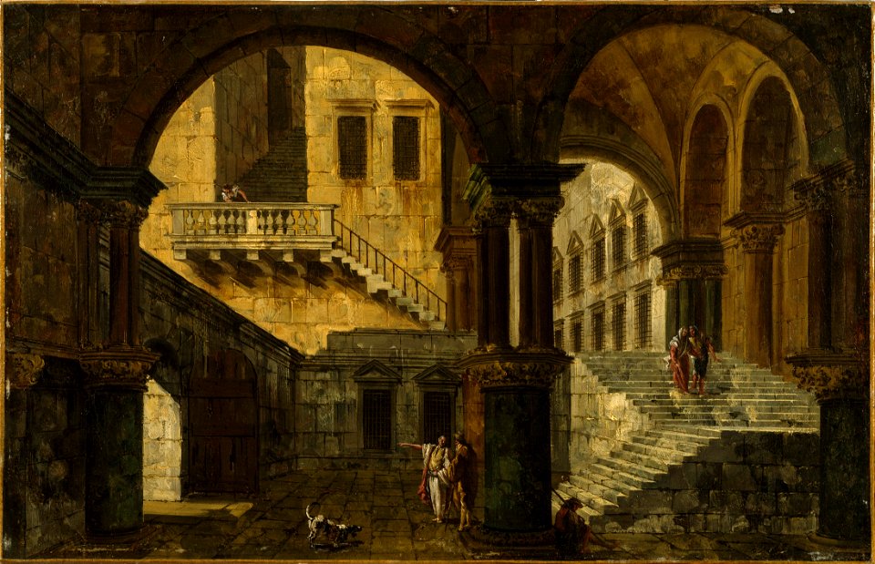 Courtyard in a Renaissance House (Michele Marieschi) - Nationalmuseum - 19045