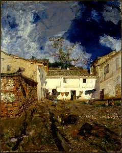 Mariano (José Bernardo) Fortuny y Marsal - A Patio in Granada - 1942.192 - Fogg Museum