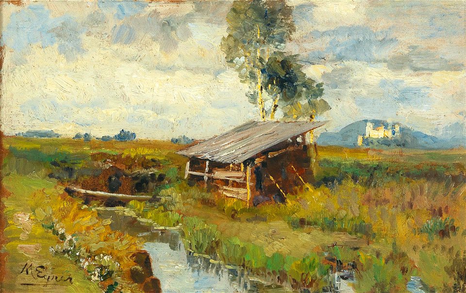 Marie Egner - Summer in the Salzburg moors with a view of the fortress