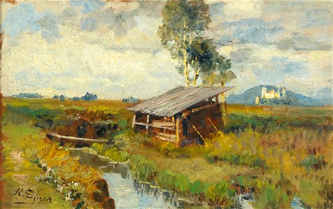 Marie Egner - Summer in the Salzburg moors with a view of the fortress